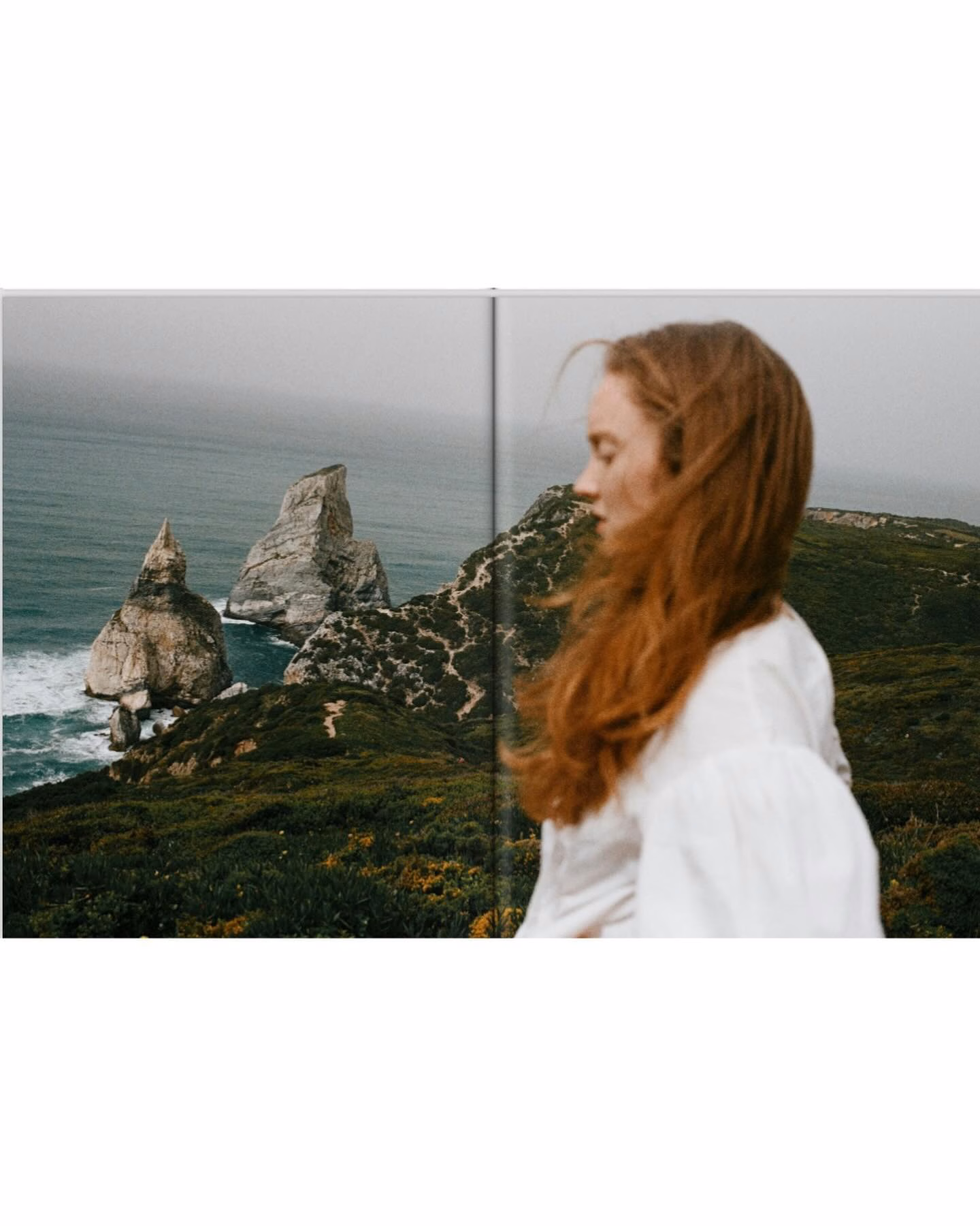 Lily Cole profil paysage cotier